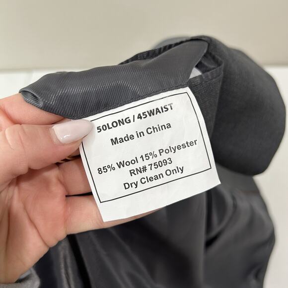Pronto Uomo Blazer Mens 50L Gray Wool Blend Formal Suit Jacket 2 Button Career - Picture 12 of 12